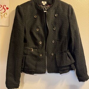 Worthington Black Textured Double-Breasted Blazer